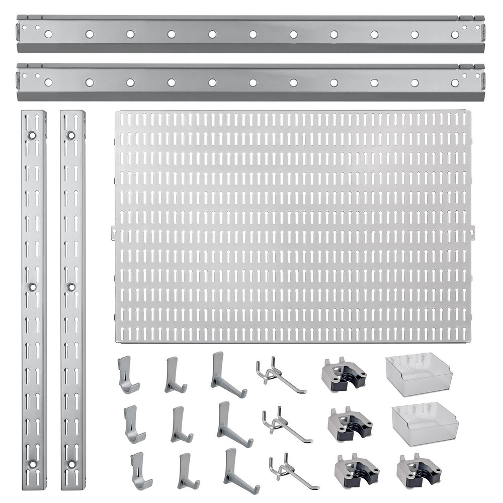 Allspace 23 Piece Garage Organizer Wall Storage System with Pegboard, Hooks and