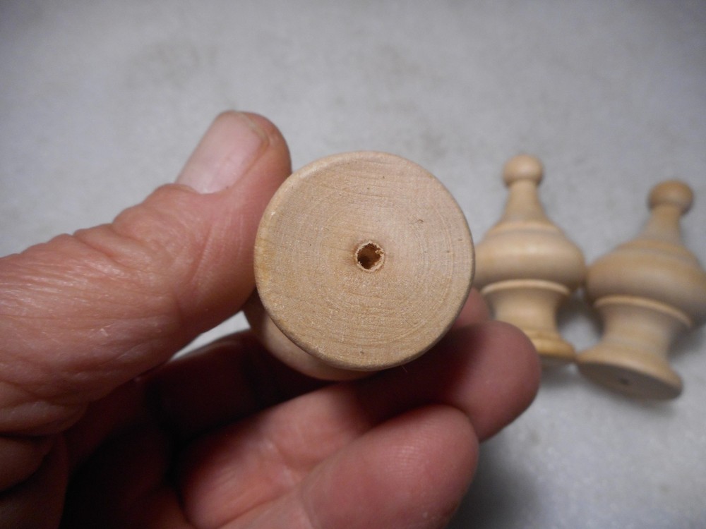 Three Unfinished 2 3/4" Tall Wood Finials