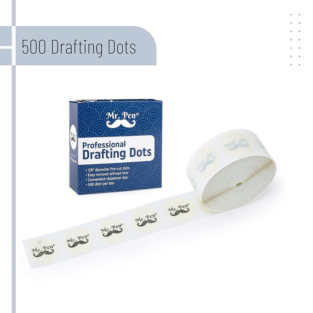 Mr. Pen Professional Drafting Dots, 500 Pcs, 7/8" diameter