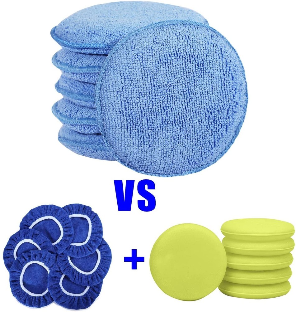FONAROLL Microfiber Wax Applicator Pads, Car Applicator, Buffing & Blue