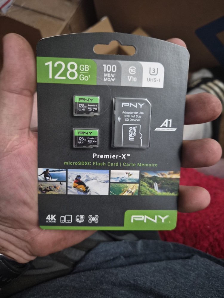 High-Speed 128GB microSDXC Class 10 Card - Waterproof & Shockproof - 2-Pack