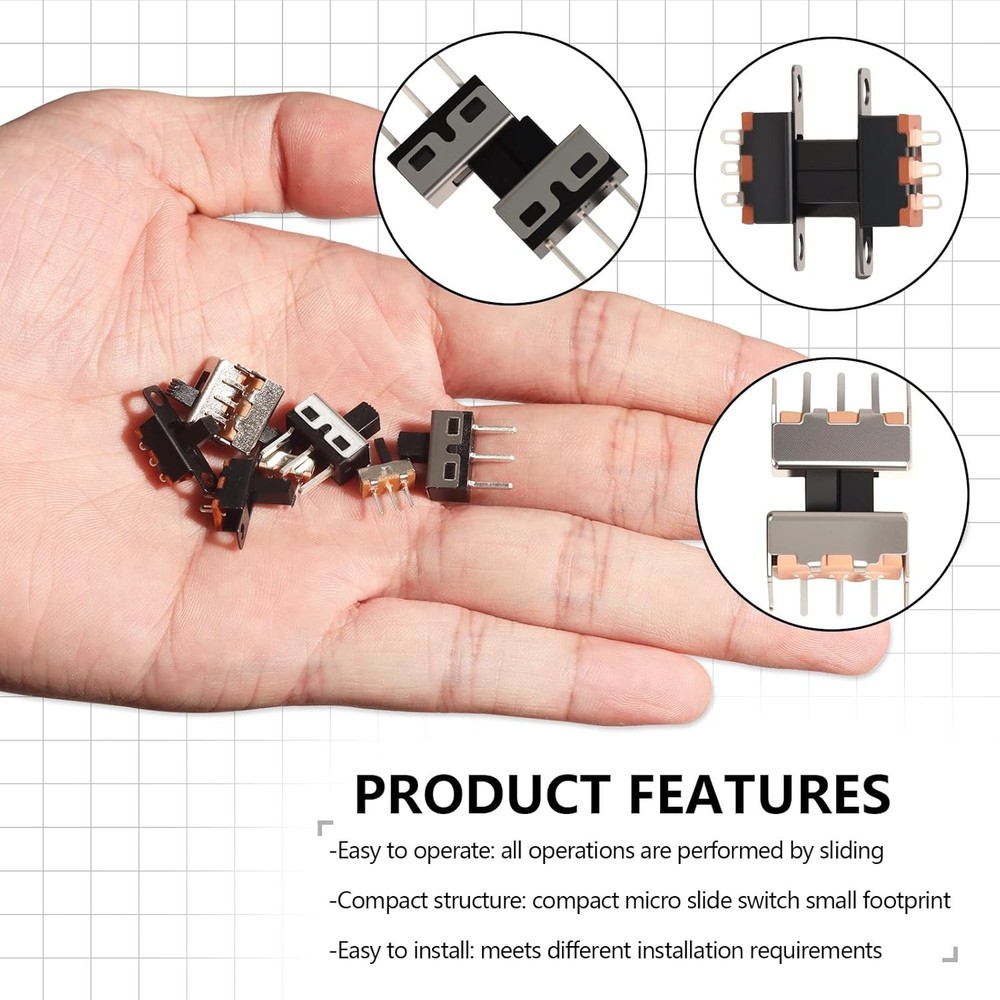 Mini Micro Slide Switches Toggle Vertical Panel Mount Set