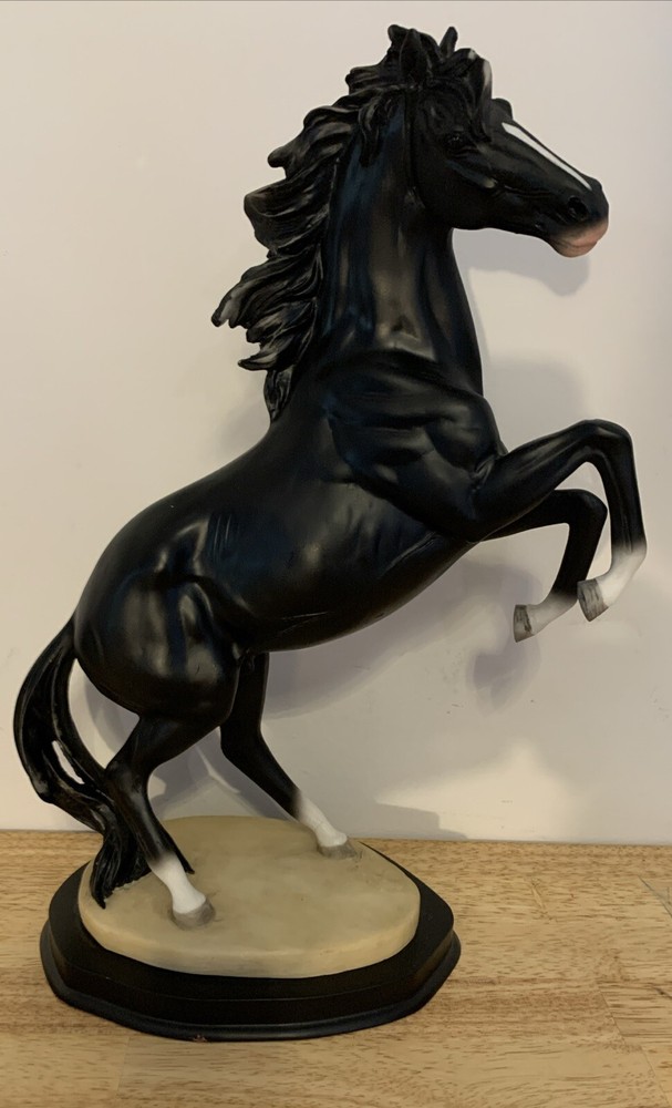 Rearing Black Horse Statue, Home Decor