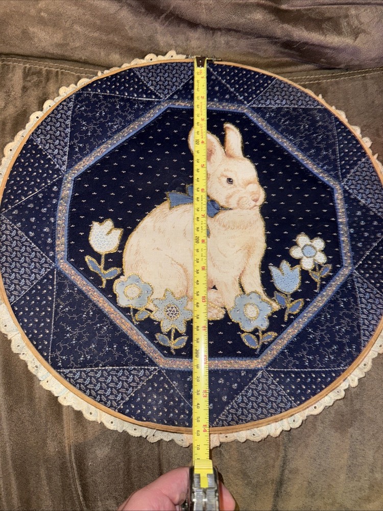 Three Embroidery Hoops With Finished Pieces