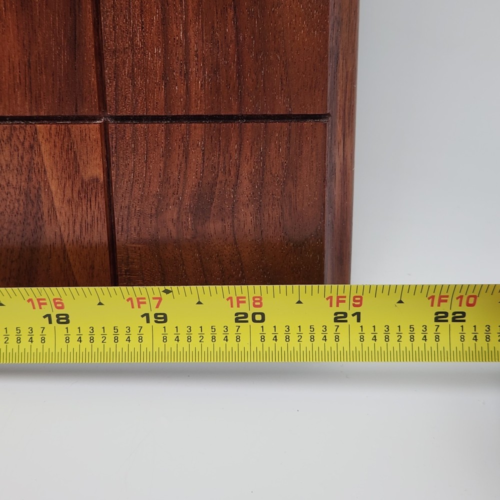 Vtg Drueke 21" Solid Walnut/Maple Chess Board 2" Squares Restored Two Sided 7lbs