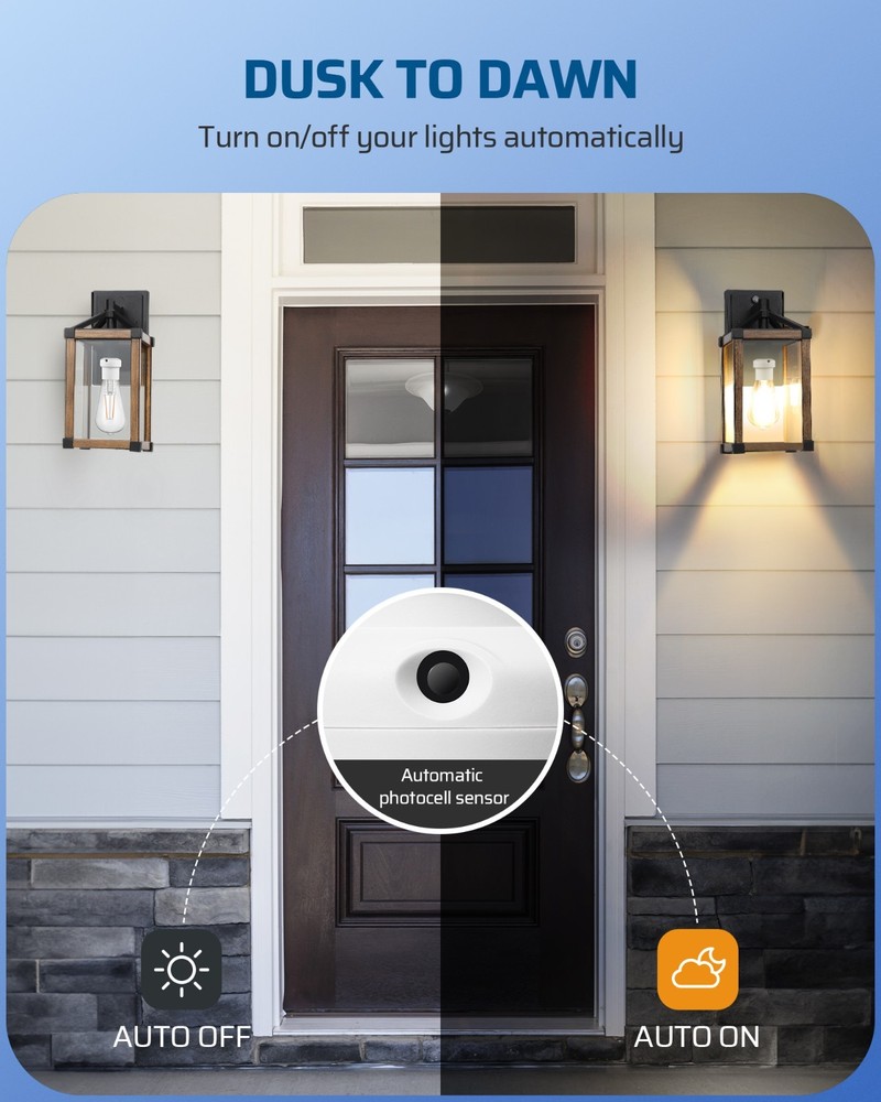 DEWENWILS Dusk to Dawn Light Socket, Dual Sensor, E26/E27 Auto On/Off, 2 Pack