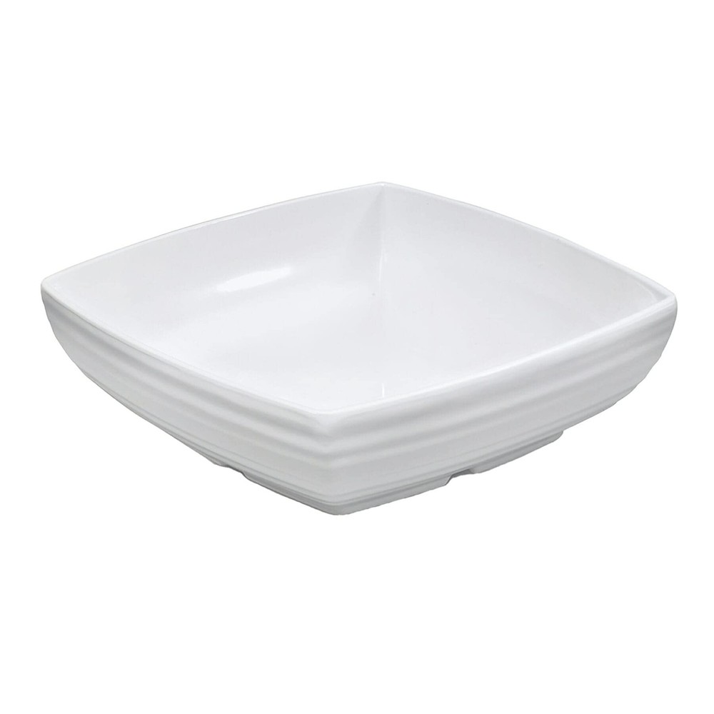 ML-69-W Melamine Textured Square Serving Bowl, 4 Quart, White