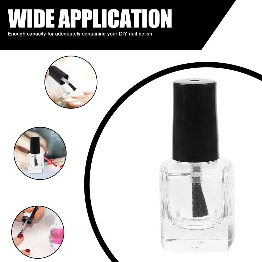 5 Pcs/pack Transparent Square Bottle Bulk Empty Polished Clear Containers