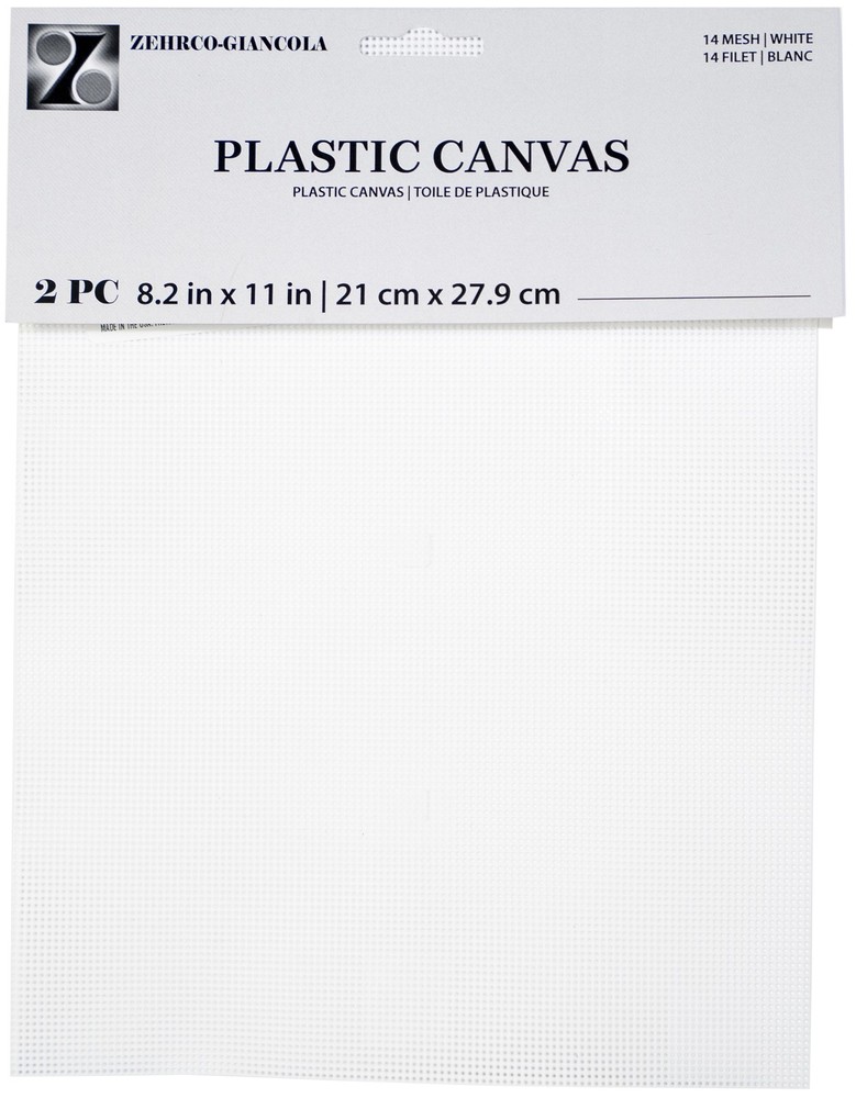 Darice 39500-2 Perforated Plastic Canvas 14 Count 8.5"X11" 2/Pkg-White