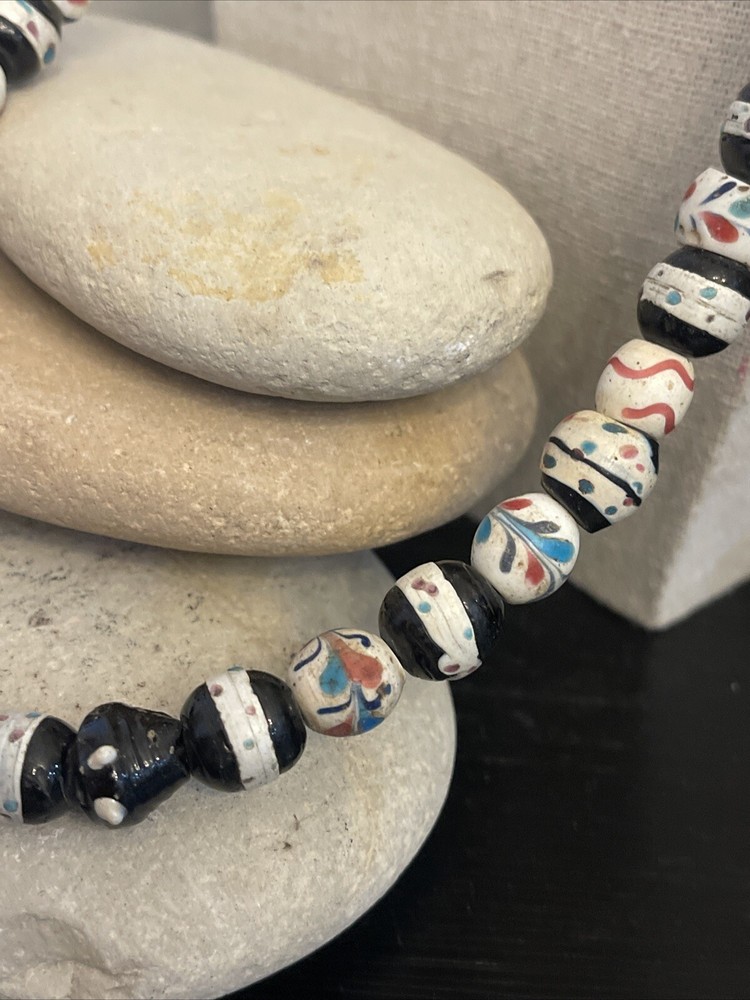 Old Black & White Venetian Good Beads