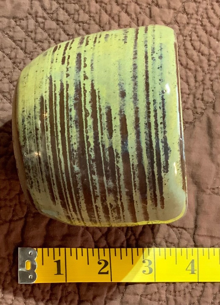 Signed Mayab Deep Olive green studio pottery trinket bowl