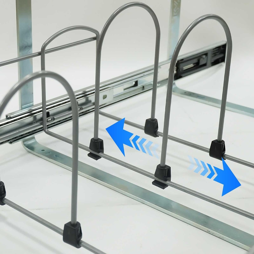 2 Tier Pull Out Pot and Pan Organizer,(11½"W x 22" D) Pull Out Cabinet Organi...