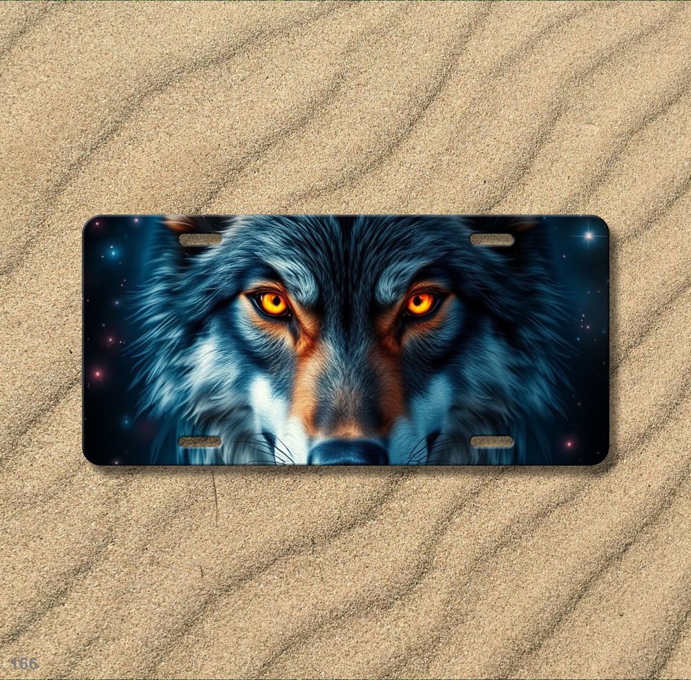 Powerful Wolf License Plate Your Text Front Plate Unique Gift