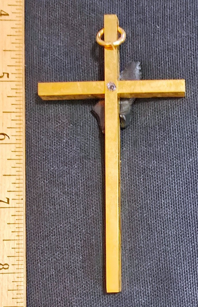 Very Nice Older Praying Hands Cross Hanger