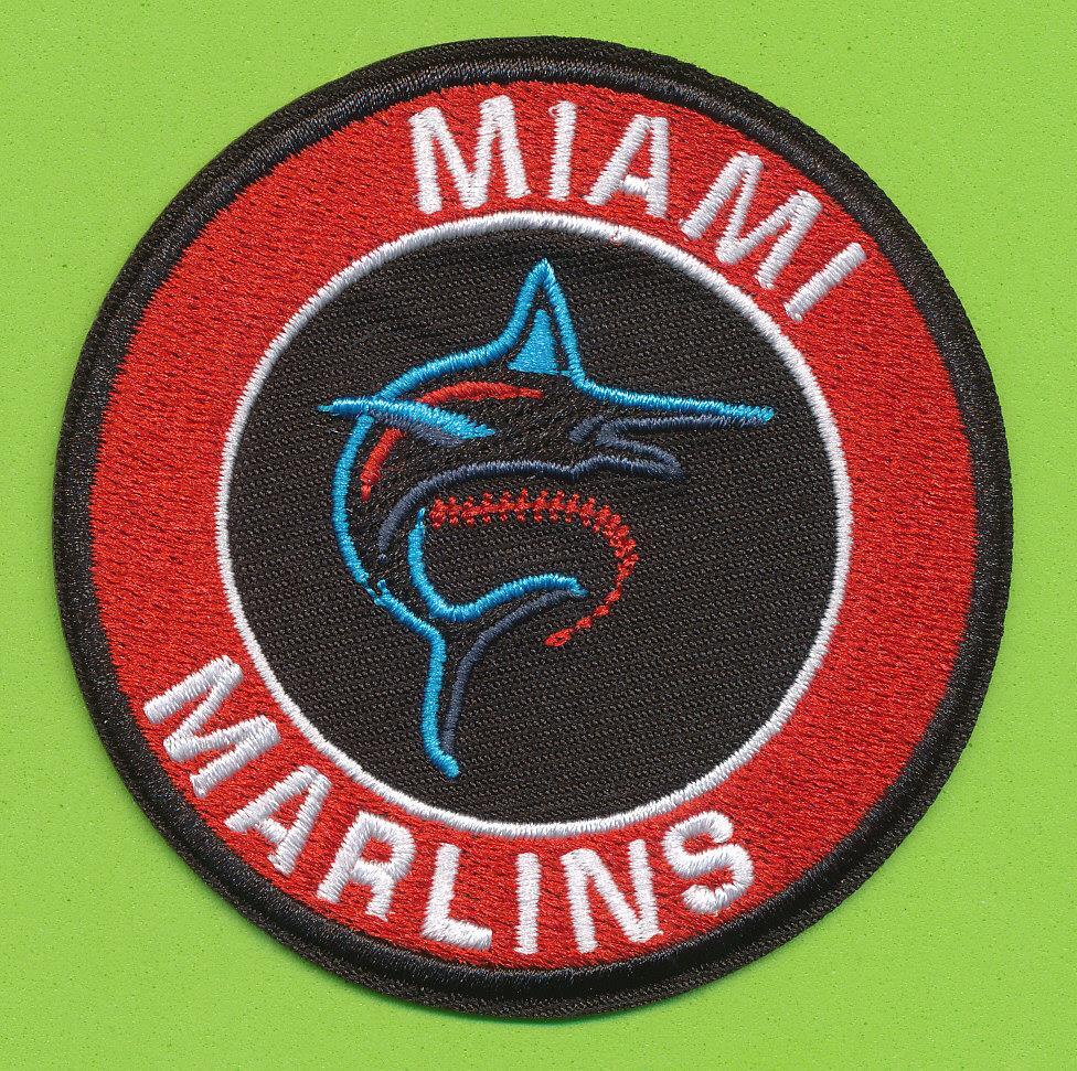 3"  Circular Embroidered Iron On Patch  - Miami Marlins