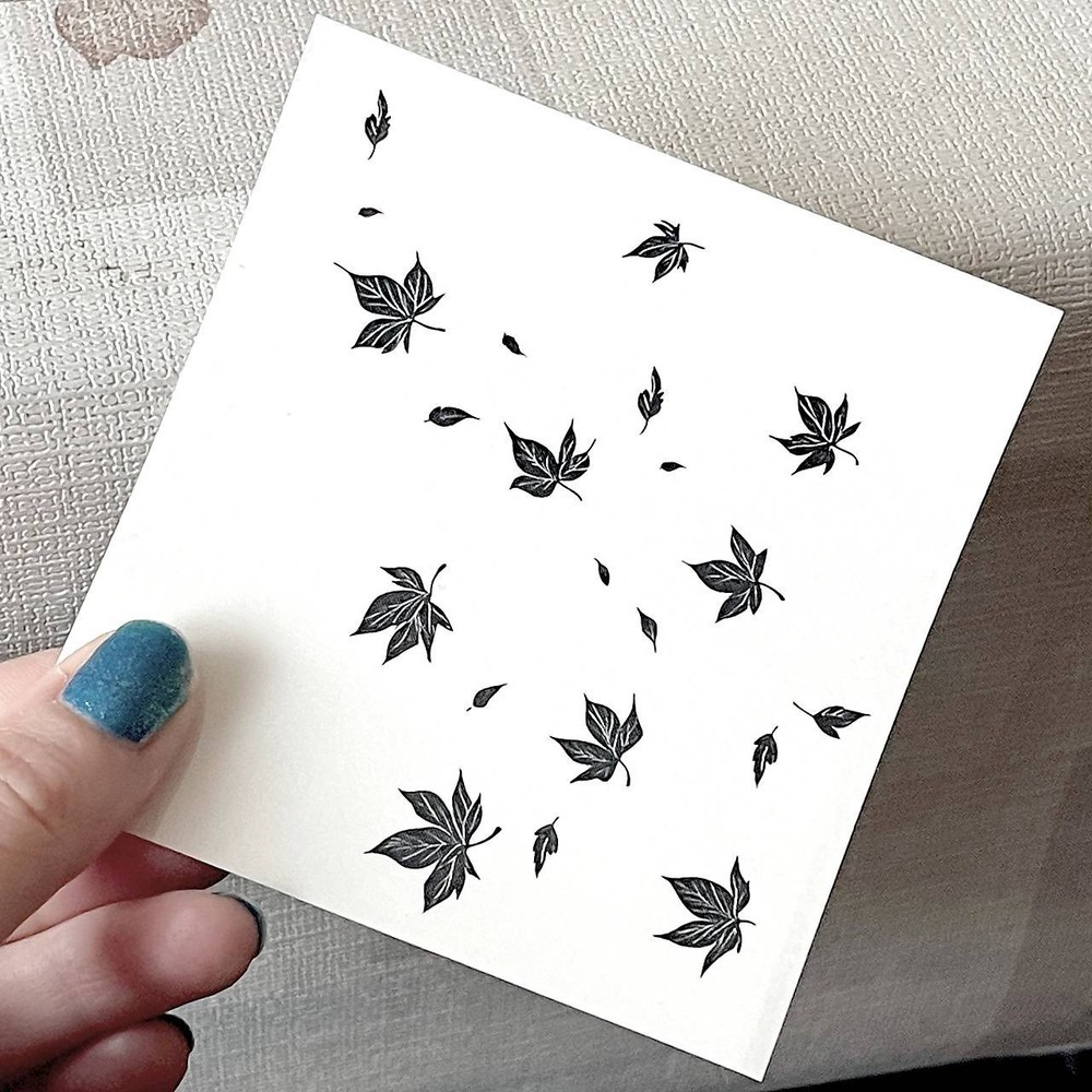 Temporary tattoo sheet Falling Leaves, Fall Leaves, Autumn, Tiny Black Tattoos