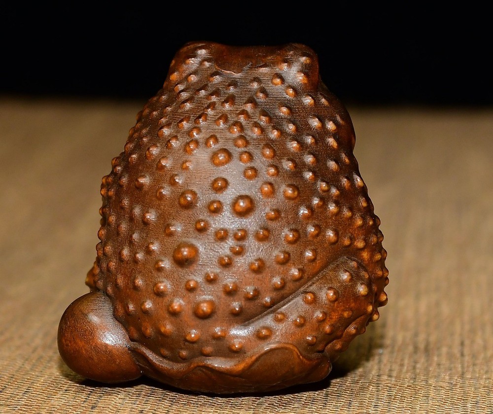 Premium Boxwood Golden Toad Ornament