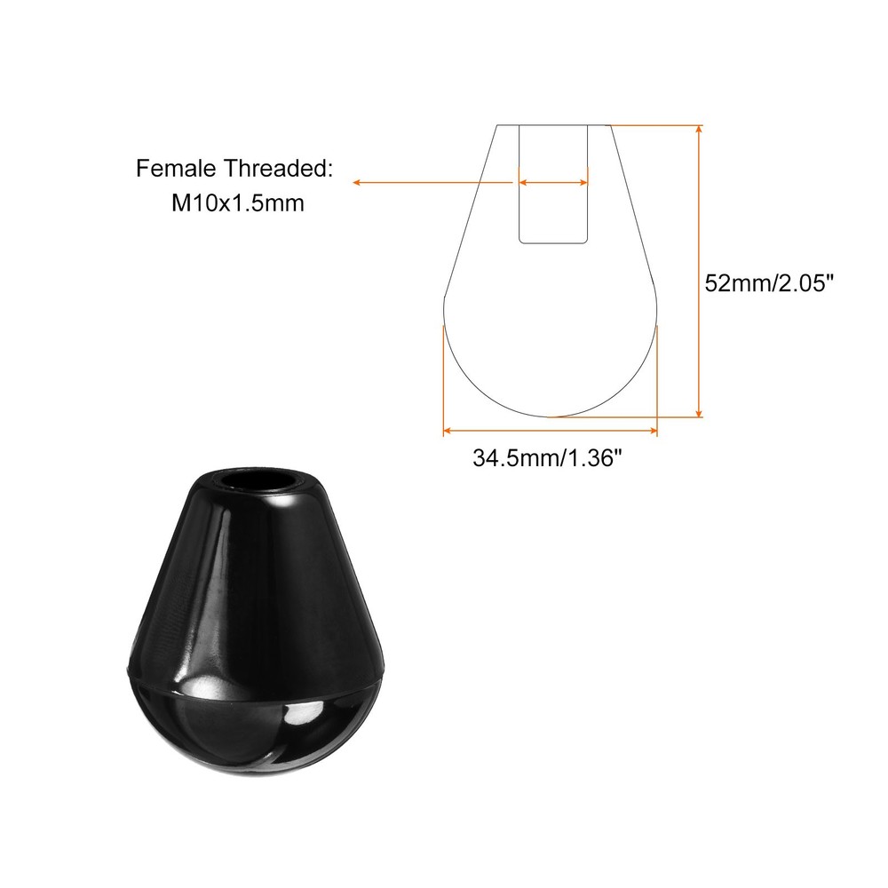 M10x52mm Female Threaded Hand Knobs Oval Insert Handles for Mechanical