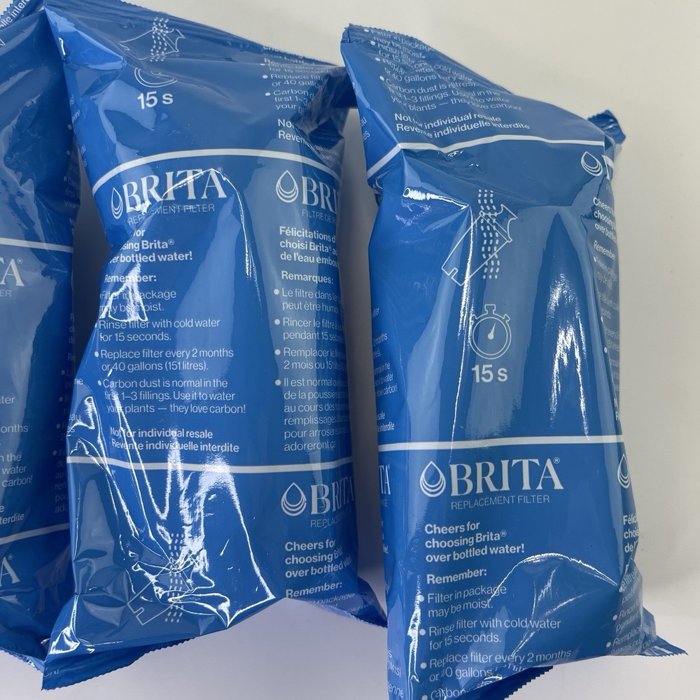 Brita Plus Replacement Water Filter, BPA-Free, High-Density Pitchers 4 PACK