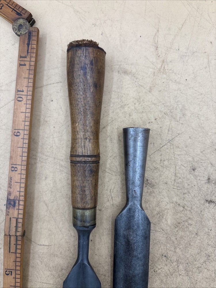 2 Vintage James Swan Gouges Chisels 7/8”, 1” Wide.