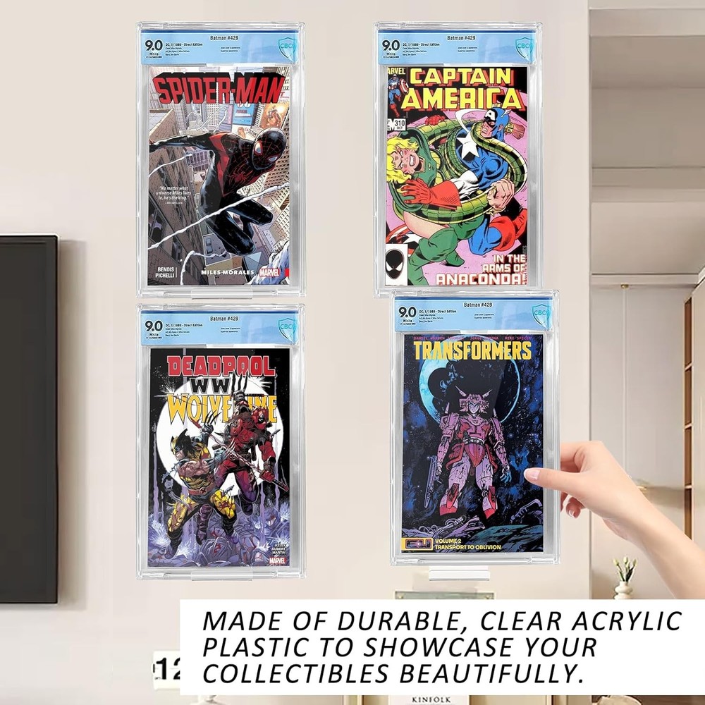 16 Transparent Floating Comic Book Display Stands Book Display Frames.