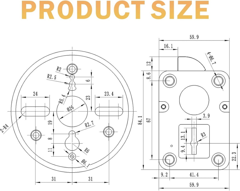 Ambition Safe Lock Replacement Electronic Keypad Lock Right Swing Bolt & 2 Key