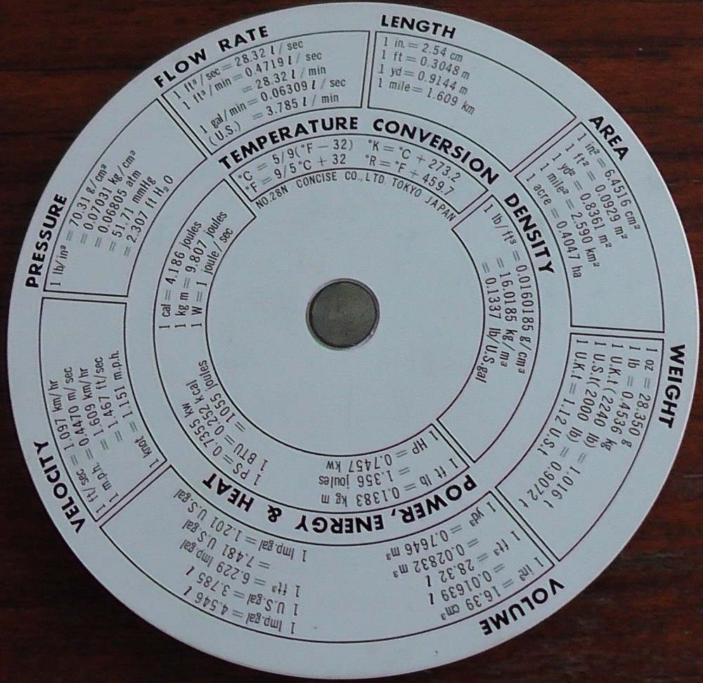 Sunstrand Concise Circular Slide Rule
