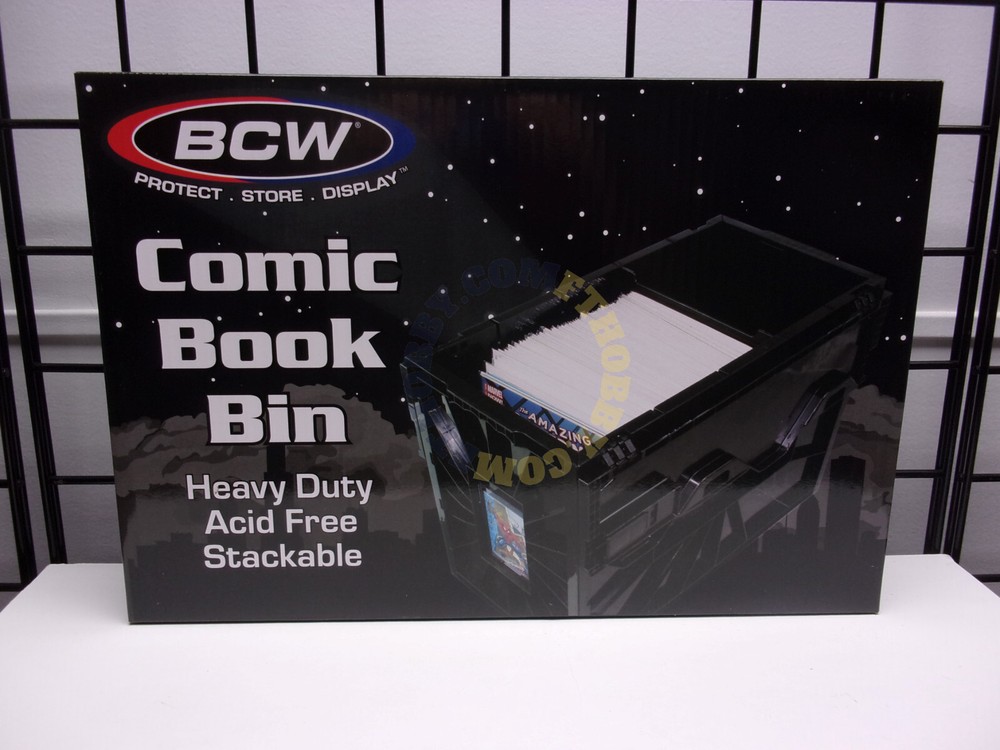 BCW Short Comic Book Storage Plastic Bin Stackable Box Heavy Duty New - BLACK