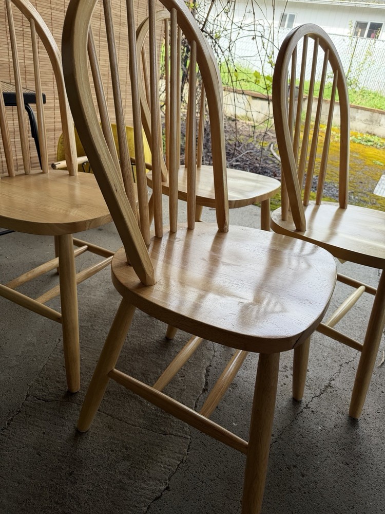 Solid Wood Kitchen Or Crafting Table With Four Matching Chairs