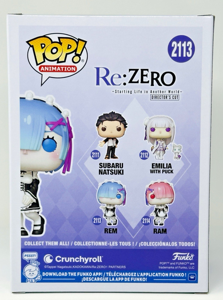 Funko Pop! Re: Zero - Rem 2113 (Common) with Premium Protector - New