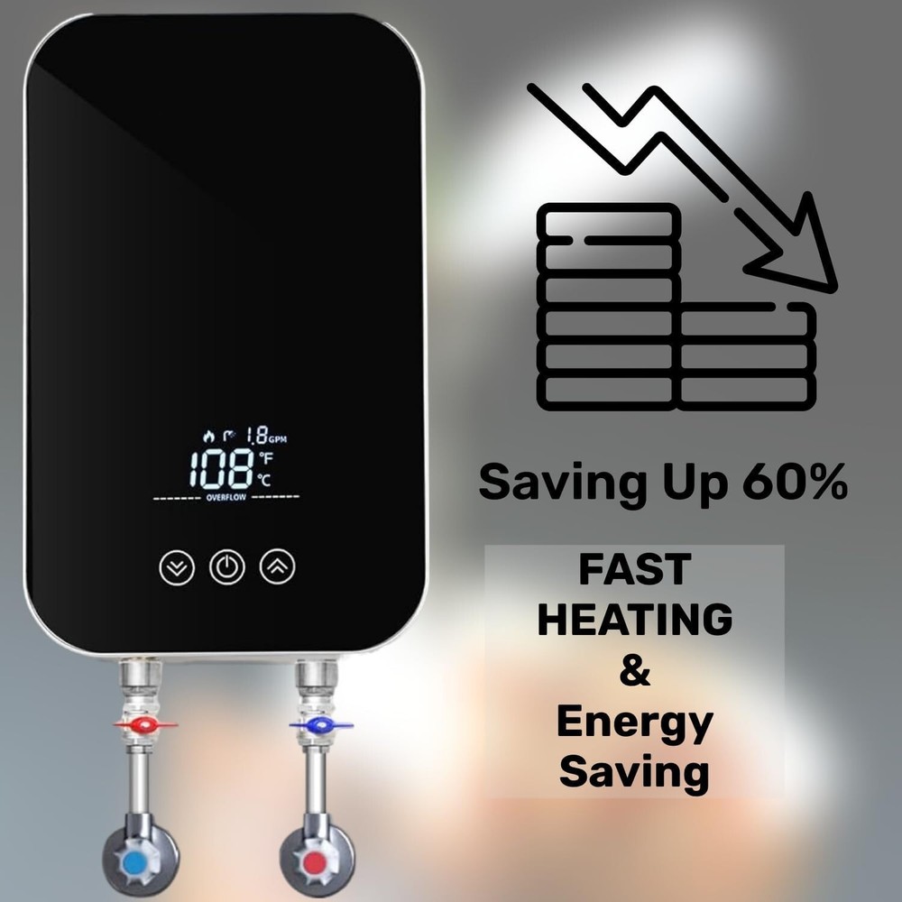 UproMax 13KW Compact on Demand Instant Hot Water Tankless Electric Heater 3 GPM