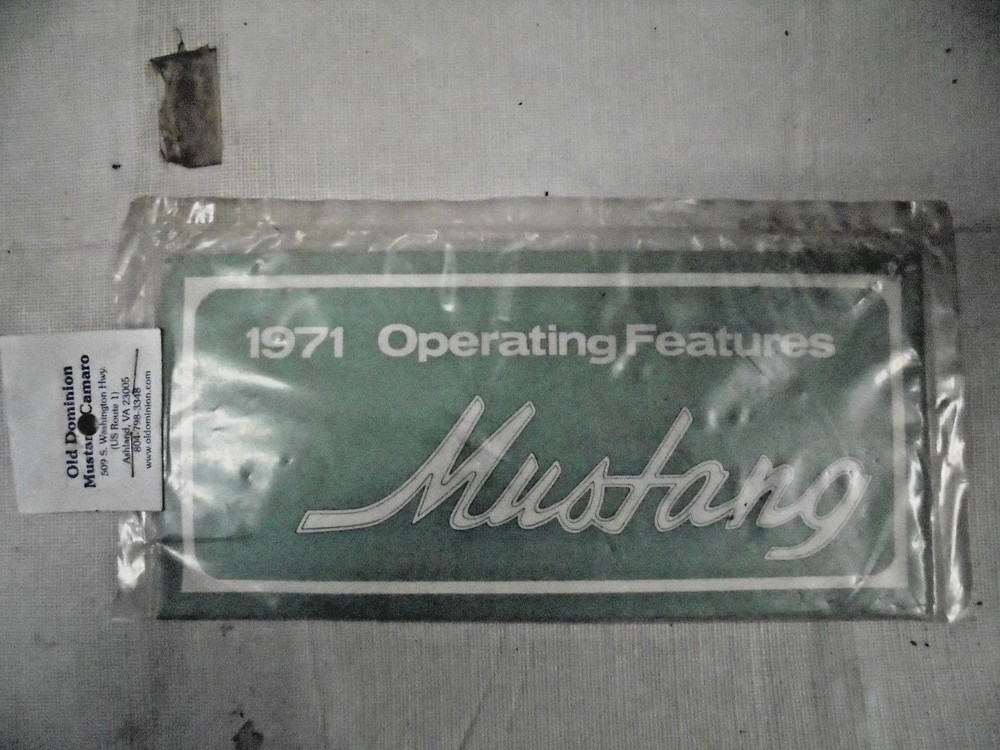 1971 Operating Features Manual