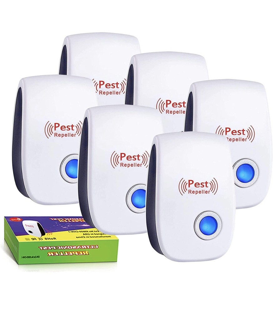 Ultrasonic Pest Repeller 6 Pack, Mouse Spider Roach Repellent