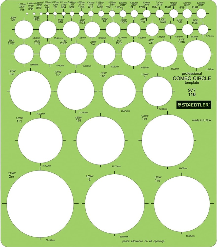 Staedtler Combo Circle Template 977 110