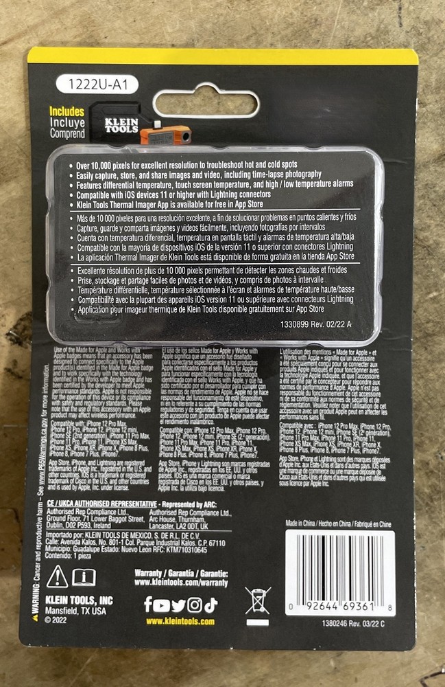 Klein Tools TI222 Thermal Imager for iOS Devices