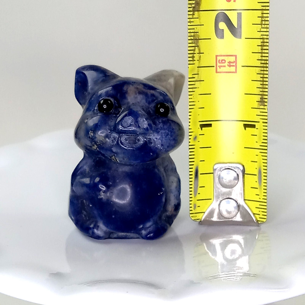 Sodalite Crystal Pig Figurine – Deep Blue Patterned | 41g | A37