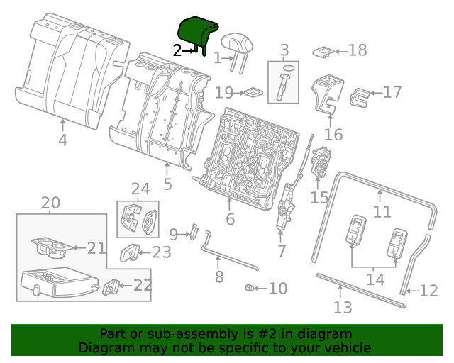 Genuine GM Headrest 85089980