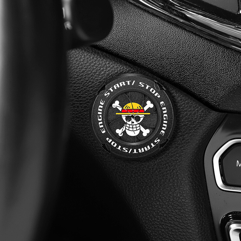 One Pc Monkey D luffy Car Engine Start Stop Push Button Cover Switch Decor Trim