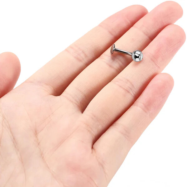 14G G23 Titanium Internally Threaded Gem Floating Belly Button Navel Ring Stud