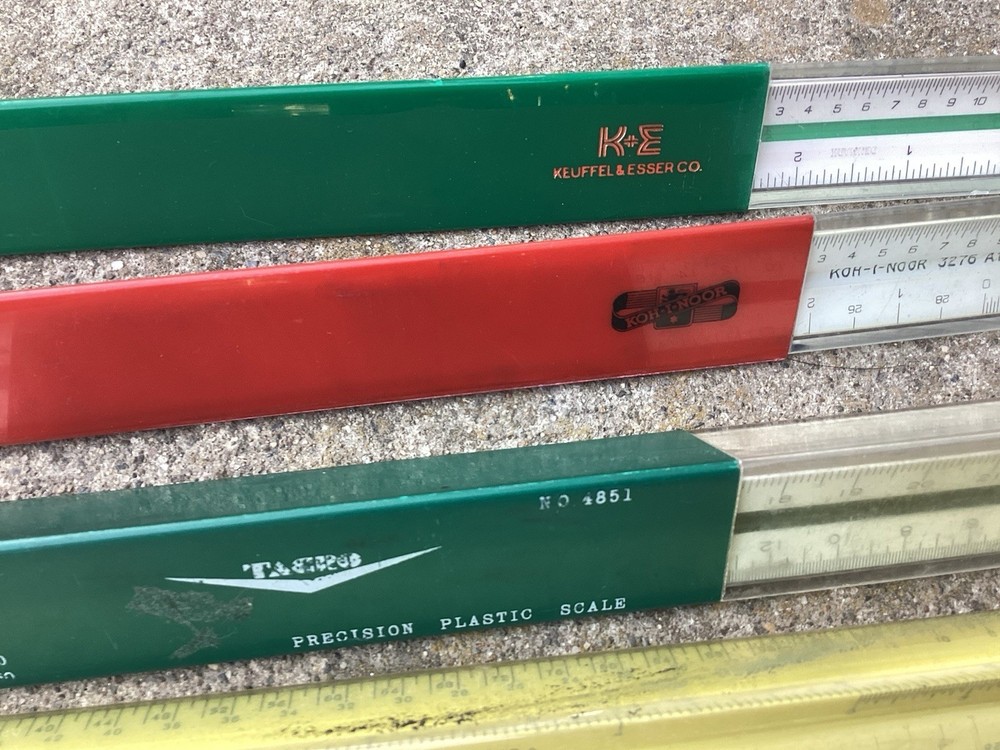 Triangular Drafting Rulers Mixed Lot of 5 Vtg