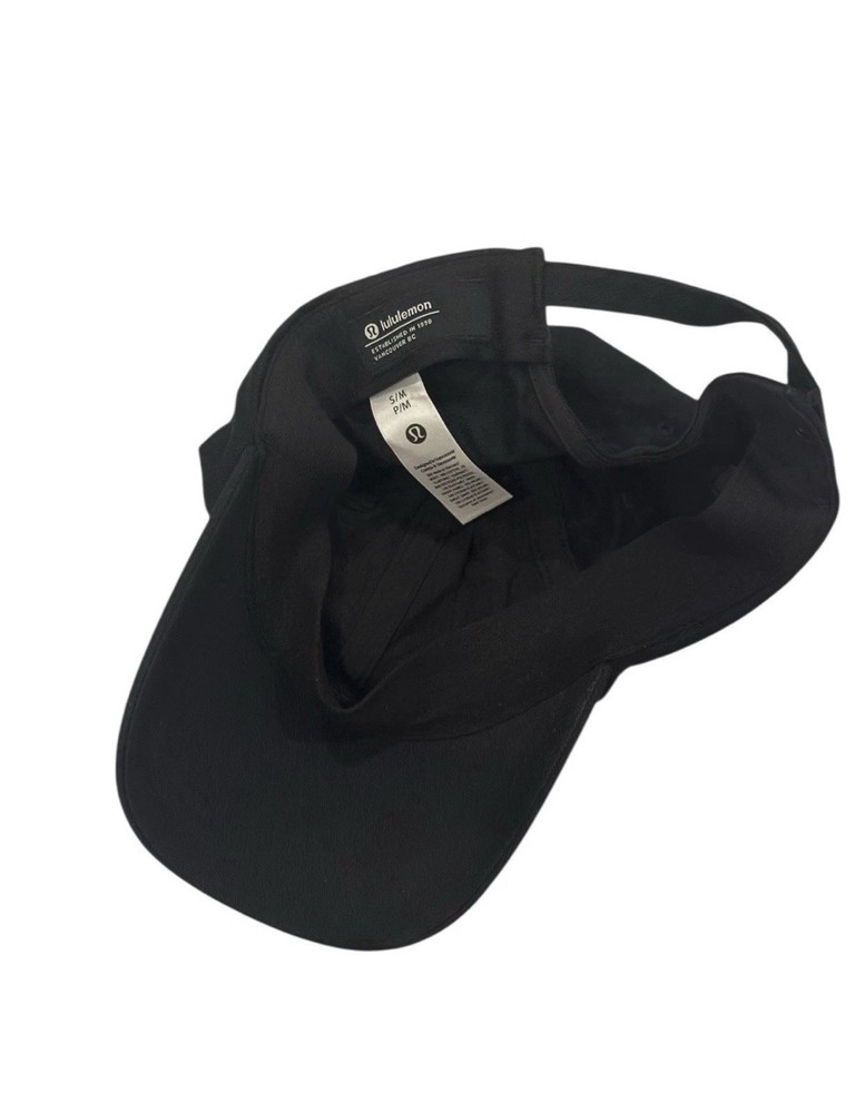 Lululemon Black Baseball Cap S/M Adjustable Cotton Twill Athletic Hat