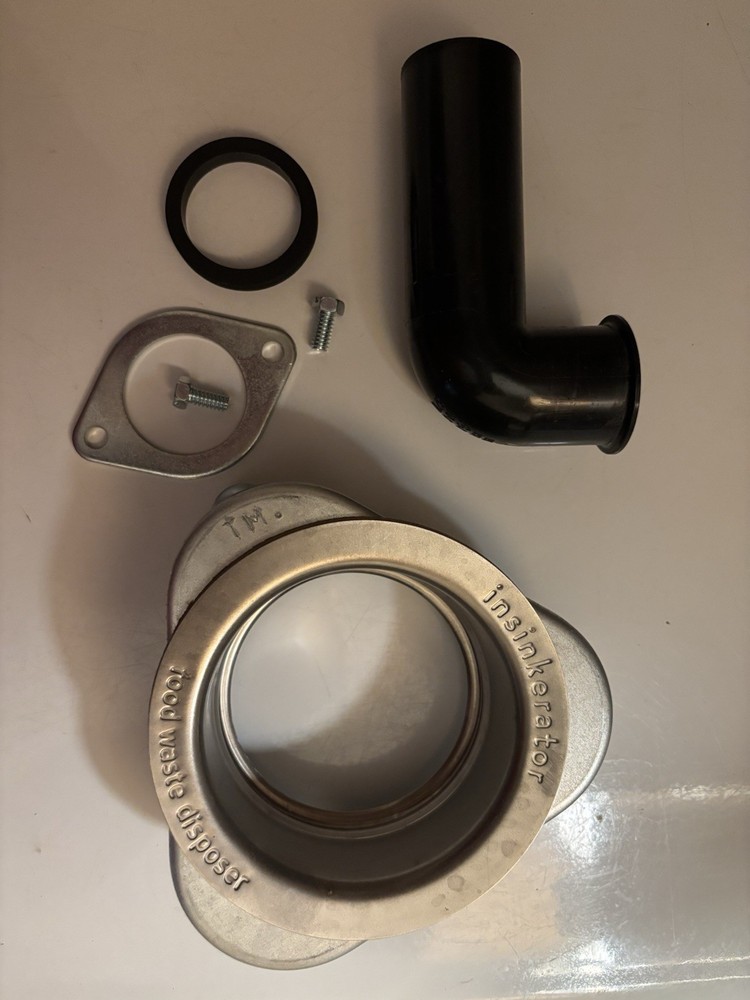 InSinkErator Garbage Disposal Sink Drain Adapter Locking Flange Collar & Elbow