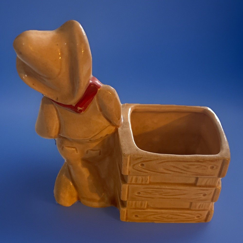 Vintage BISQUE POTTERY PLANTER COWBOY Mid Century 6”