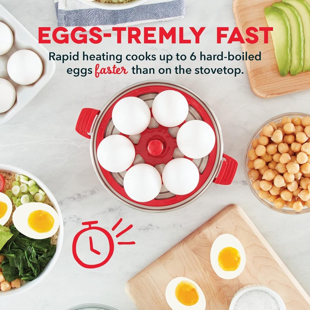 Rapid Egg Cooker: 6 Egg Capacity Electric Egg Cooker for Hard Boiled Eggs, Poach