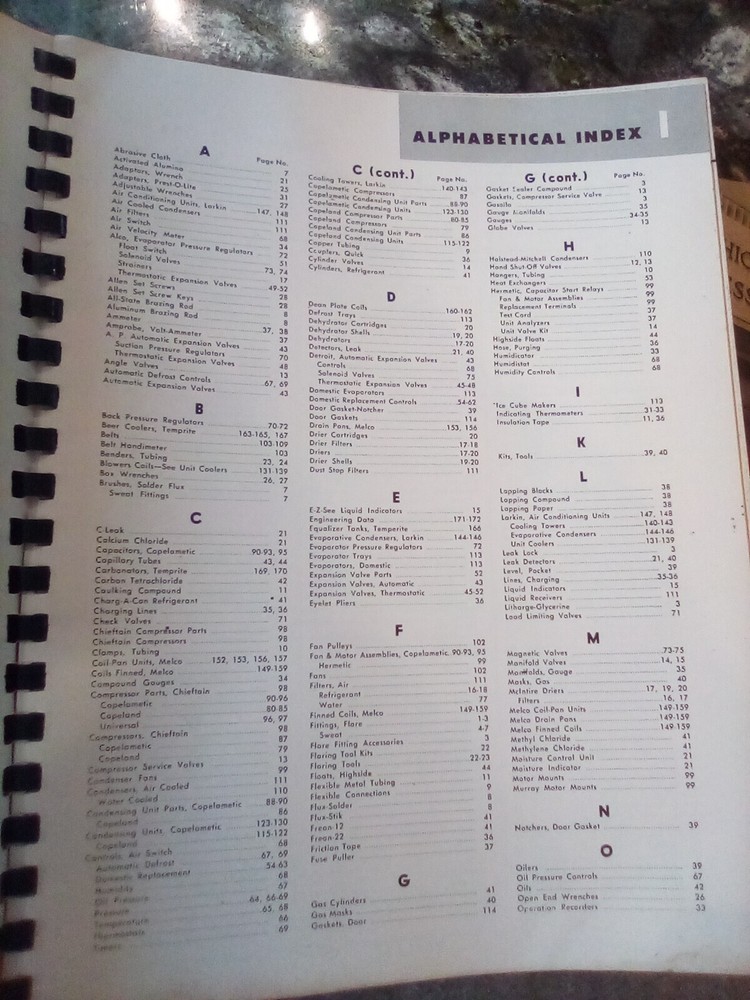 Vintage 1951 Refrigeration&Air Cond Catalog