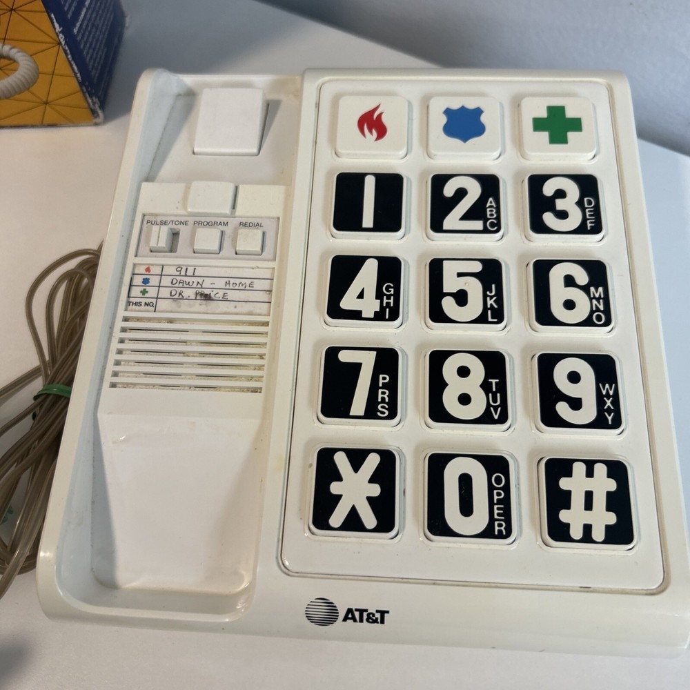 Big Button Plus Telephone AT&T Phone With Cord One Touch Dialing