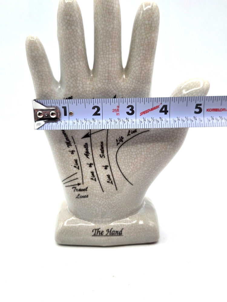RETRO Palmistry Ceramic Hand Chiromancy Fortune Palm Reader Prediction