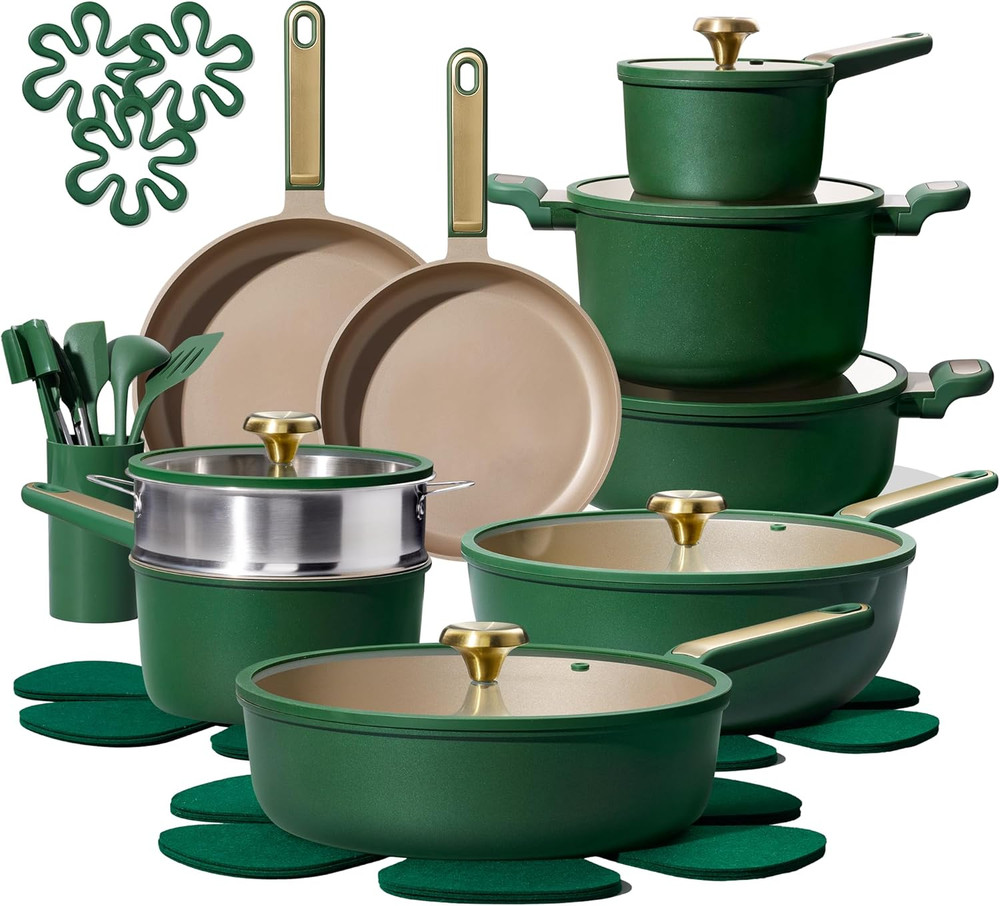 Pots and Pans Set Non Stick, Cookware Set, 31Pcs Nonstick Kitchen Set Induction