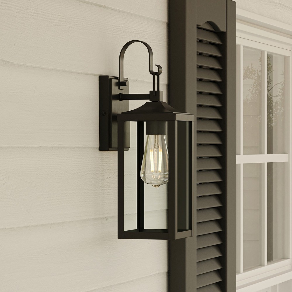 Matte Black Traditional One-Light Outdoor Wall Lantern