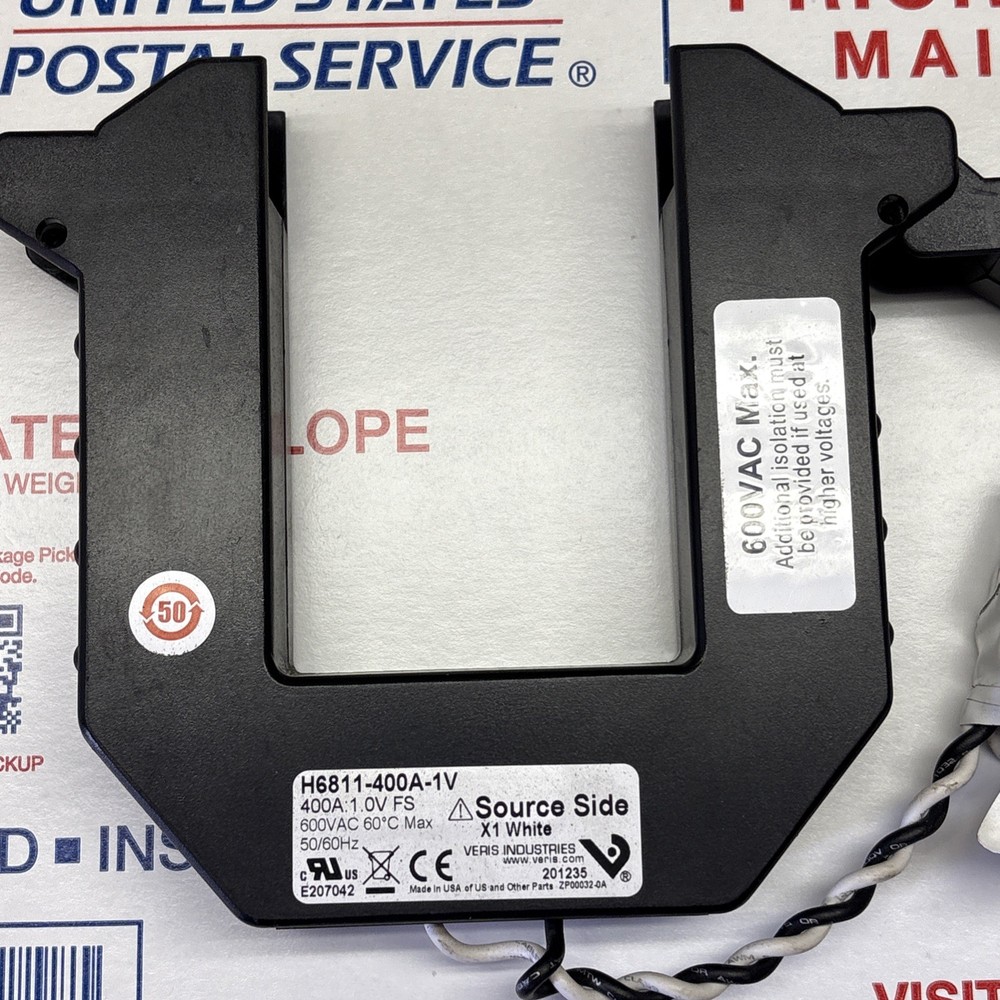 Veris H6811-400A-1V Medium Split Core Current Transformer, 400A: 1V